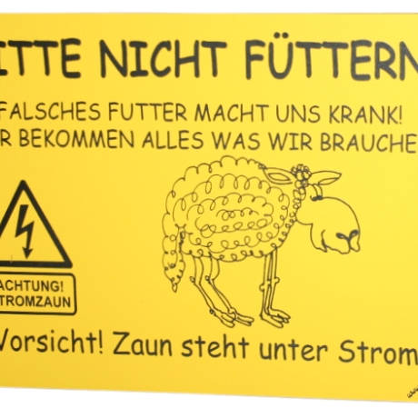 Schafschild füttern verboten 3 - Gravurschild