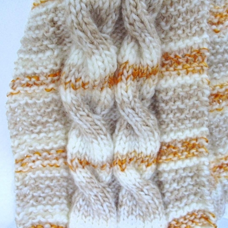Schal Strickschal 2 Zöpfe handgestricktvon Hobbyhaus