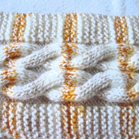 Schal Strickschal 2 Zöpfe handgestricktvon Hobbyhaus