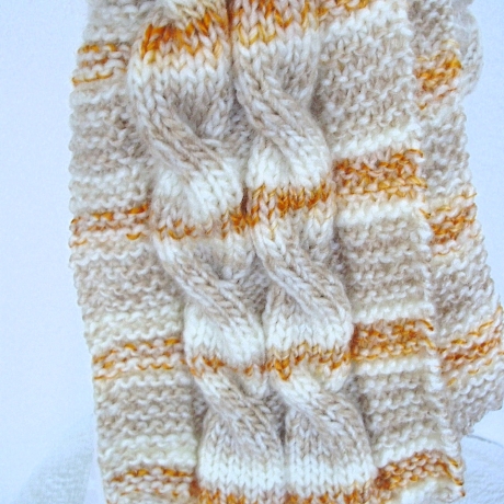 Schal Strickschal 2 Zöpfe handgestricktvon Hobbyhaus