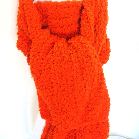 Schal★Orange★superflauschig★Grobstrick★handgestrickt★