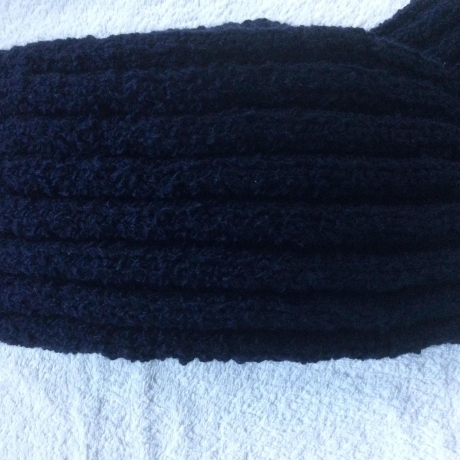 Herrenschal Strickschal in dunkelblau handgestrickt