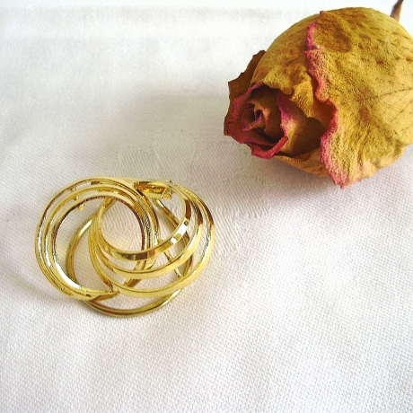 Vintage Schalclip - 2 verschlungene Ringe - aus den 70er Jahren