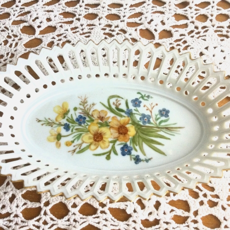 Vintage Durchbruchschale Königlich Tettau Atelier 60er Jahre