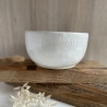 Handgemachte Keramik - getöpferte Schale mit Muster weiß