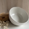 Handgemachte Keramik - getöpferte Schale mit Muster weiß