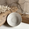 Handgemachte Keramik - getöpferte Schale weiß mit türkisem Muster