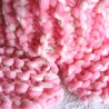 Schal Bändchengarn in weiss-rosa handgestrickt von Hobbyhaus