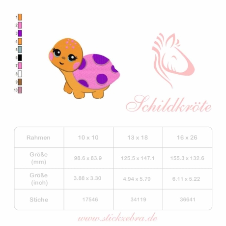 Schildkröte Stickdatei – Süßes Kindermotiv für deine Nähideen