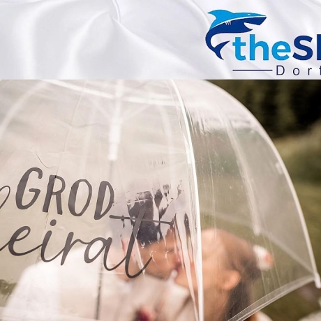 Regenschirm zur Hochzeit (oder andere Anlässe) transparent