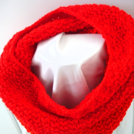 Schlauchschal♥Halssocke♥Rot♥enganliegend♥handgestrickt