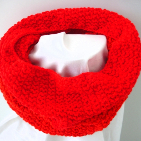 Schlauchschal♥Halssocke♥Rot♥enganliegend♥handgestrickt