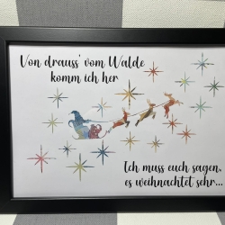 Geldgeschenk Bilderrahmen Weihnachten Schlitten DIN A4