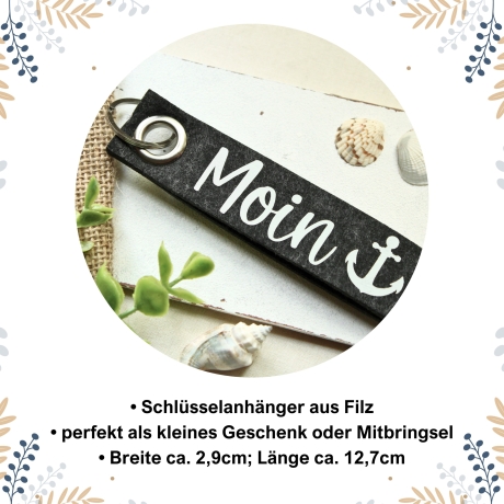 Filz Schlüsselanhänger Moin | Maritimer Filzanhänger
