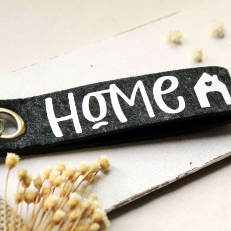 Schlüsselanhänger Filz Home – Geschenk zum Einzug