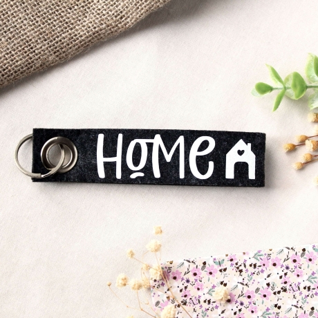 Schlüsselanhänger Filz Home – Geschenk zum Einzug