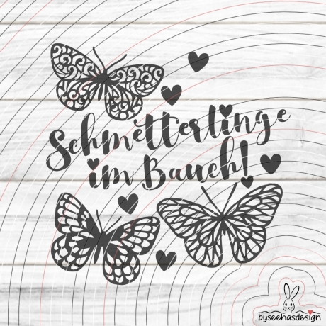 Schmetterlinge im Bauch Plotterdatei SVG DXF