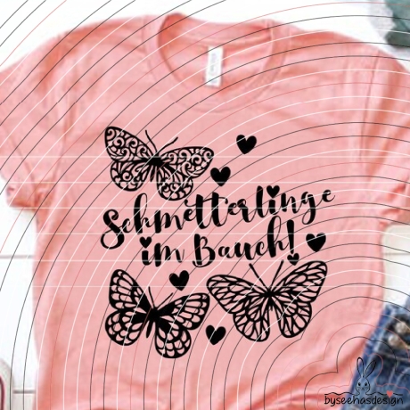 Schmetterlinge im Bauch Plotterdatei SVG DXF