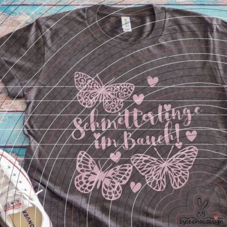 Schmetterlinge im Bauch Plotterdatei SVG DXF