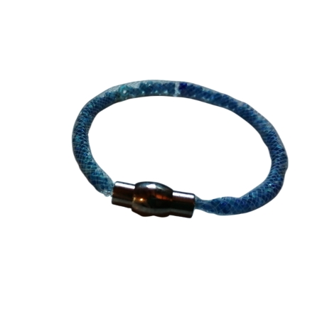 Armband, Perlenarmband, blau mit Magnetverschluß