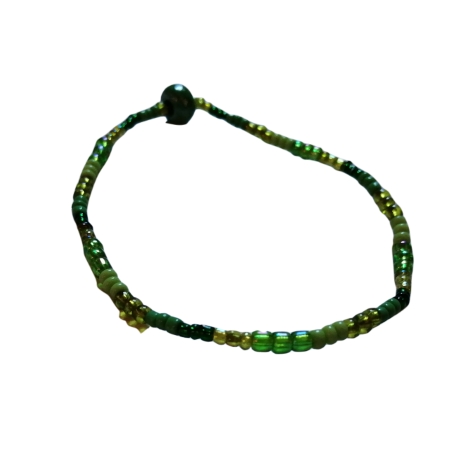 Armband, Perlenarmband, grün mit grüner Perle