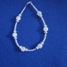 Armband, Perlenarmband milchig weiße Perlen und Rocailles