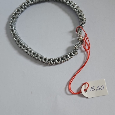 Armband, Perlenarmband silber Magnetverschluß 