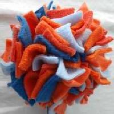 orange-hellblau-mittelblauer Schnüffelball für Hunde/Katzen