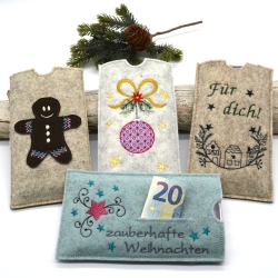 Stickdatei Schokohülle SET Weihnachten 7 Motive