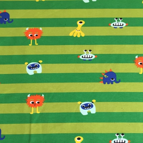 Schreckstreifen Monster grün Baumwolljersey