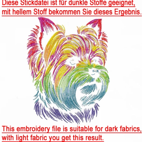 Stickdatei  Yorkshire Terrier Erwin  Hund realistisch