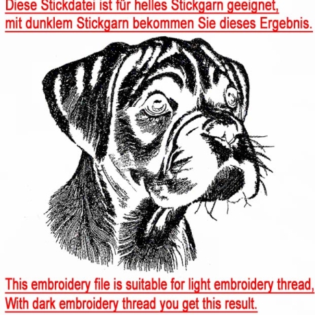 Stickdatei Boxer Welpe Cassius Hund realistisch