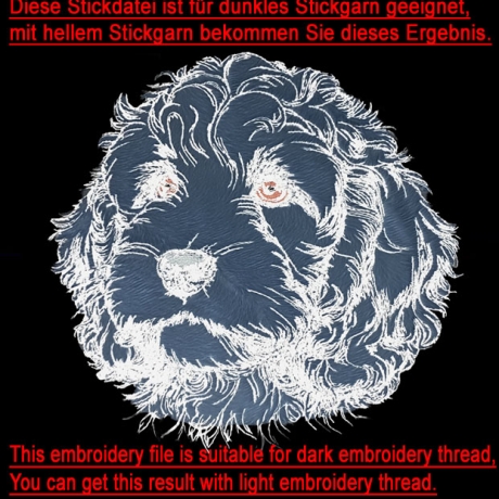 Stickdatei Applikation Cockapoo Milli realistisch