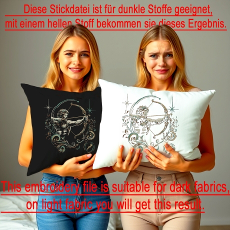 Neu Stickdatei Sternzeichen Schütze LunaChild Zodiak