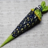 Schultüte/Stoffhülle Frösche blau/grün 70 cm