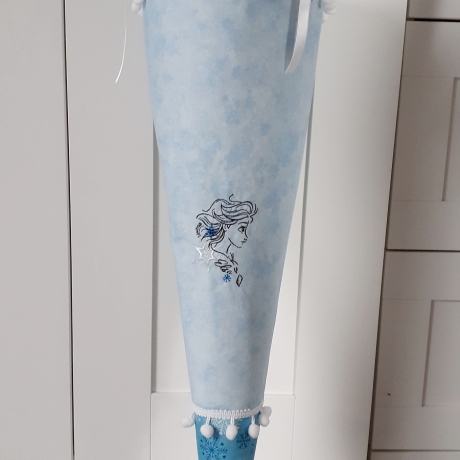 Schultüte/Stoffhülle Ella hellblau/blau 70 cm