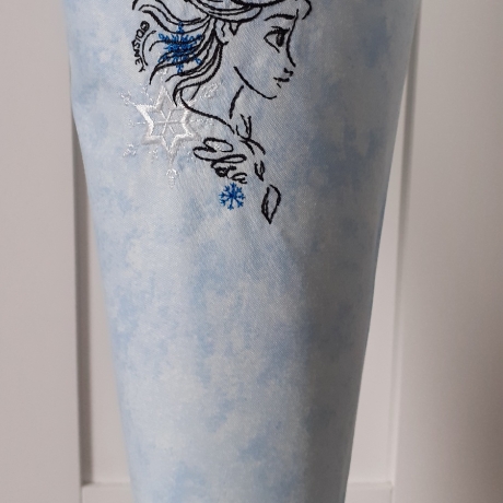 Schultüte/Stoffhülle Ella hellblau/blau 70 cm