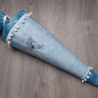 Schultüte/Stoffhülle Ella hellblau/blau 70 cm