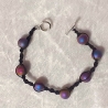 Armband Armreifen Schmuck schwarzer Regenbogen mit Makramee-Band