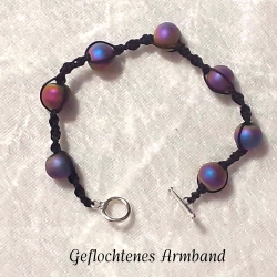Armband Armreifen Schmuck schwarzer Regenbogen mit Makramee-Band