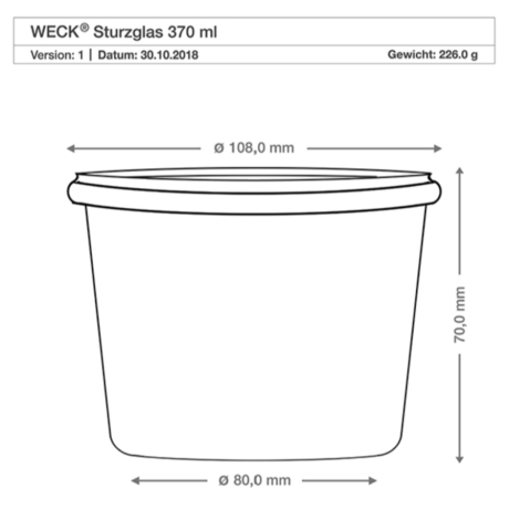 Kniesterkerze aus reinem Bienenwachs in Weck®-Glas-370S