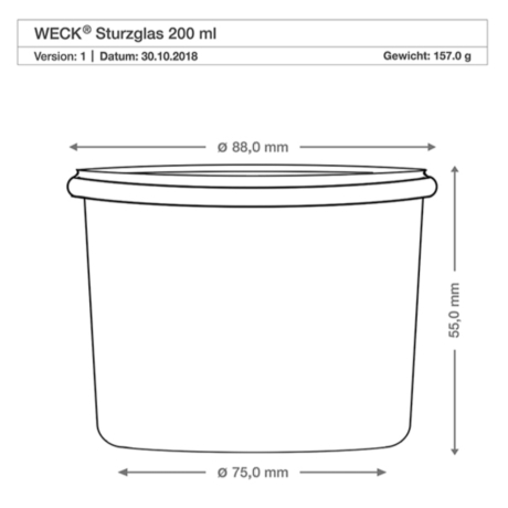 Kniesterkerze aus reinem Bienenwachs in Weck®-Glas-200S