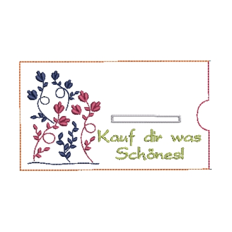 Stickdatei Schokohülle SET danke happy birthday Blumen 5 Motive