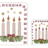 Stickdatei ITH Tischadventskalender Kerze 10x10cm Adventskalender
