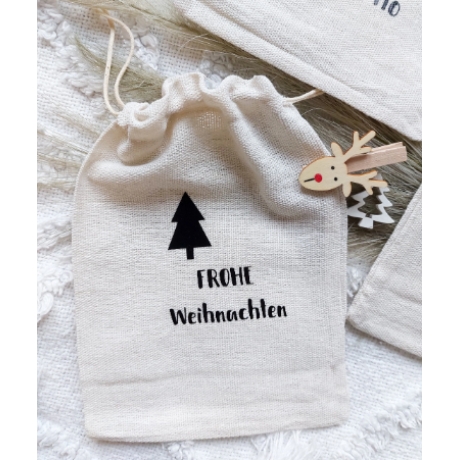 Leinensäckchen personalisiert Weihnachten 