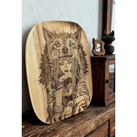 Fantasy Wanddeko I Mystisches Wolfs- Fantasymotiv 25,5 × 19 cm 