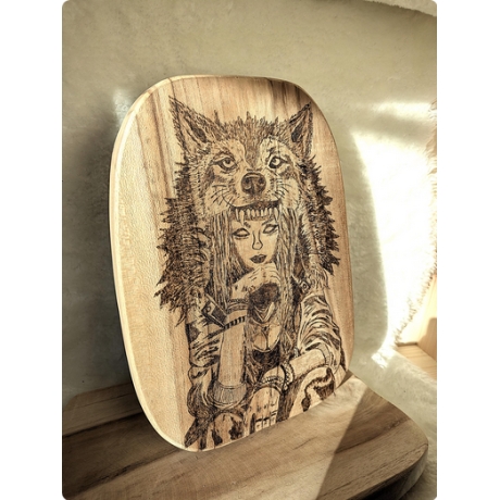 Fantasy Wanddeko I Mystisches Wolfs- Fantasymotiv 25,5 × 19 cm 