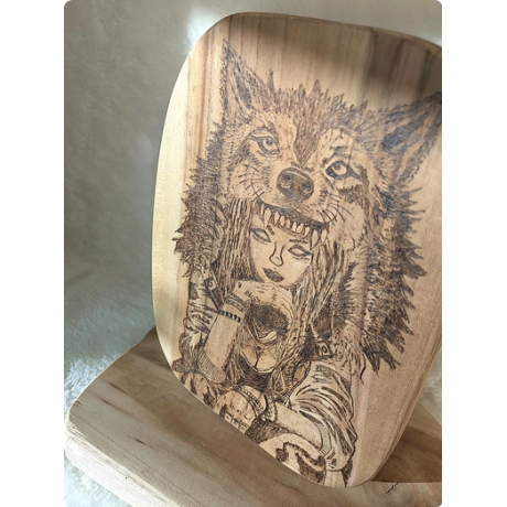 Fantasy Wanddeko I Mystisches Wolfs- Fantasymotiv 25,5 × 19 cm 