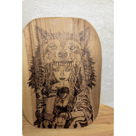 Fantasy Wanddeko I Mystisches Wolfs- Fantasymotiv 25,5 × 19 cm 