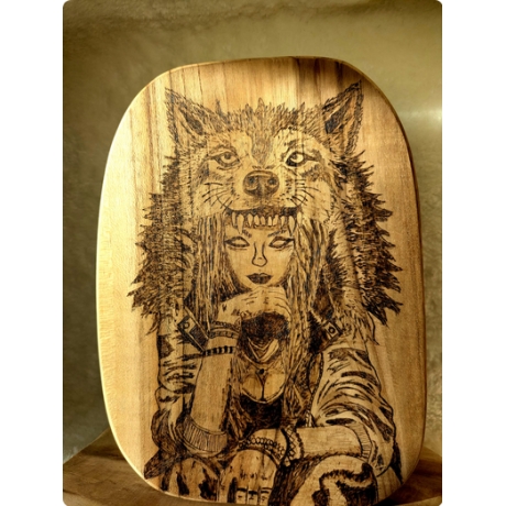 Fantasy Wanddeko I Mystisches Wolfs- Fantasymotiv 25,5 × 19 cm 